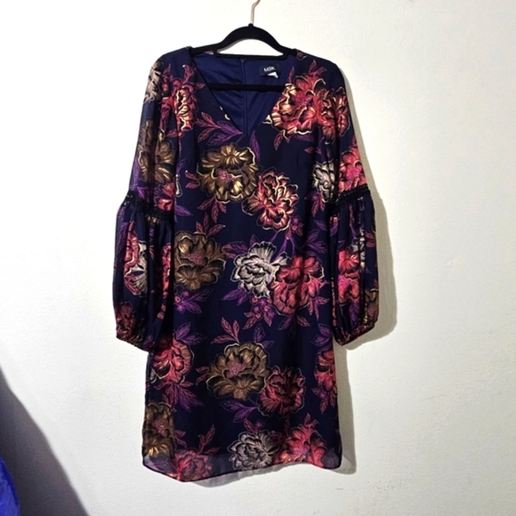 MSK Chiffon Floral Dress - Picture 1 of 4